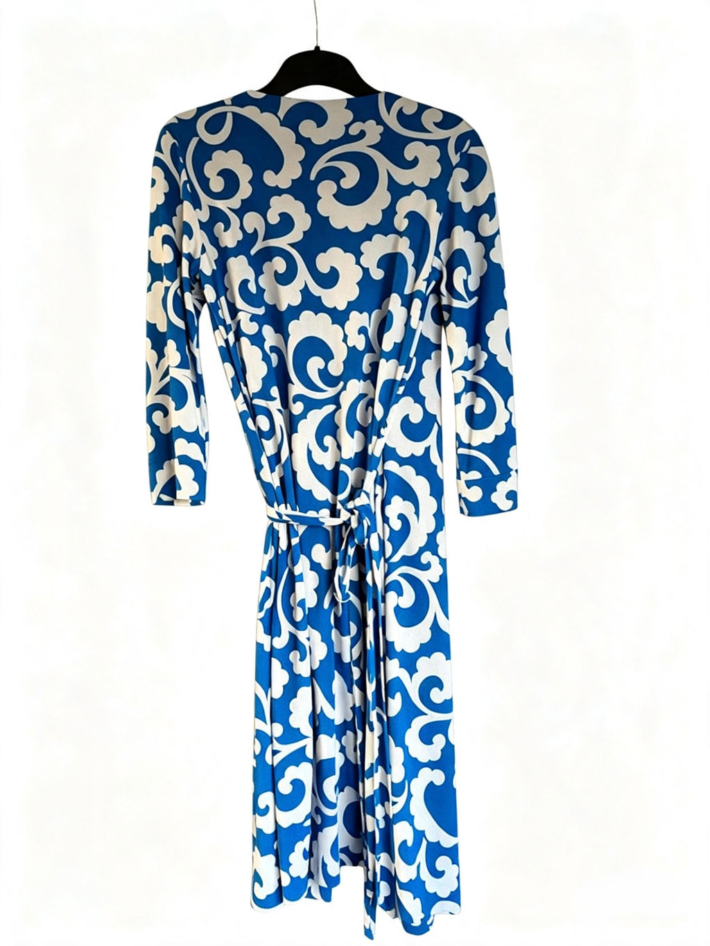 Diane von Furstenberg DVF Blue & White Silk Wrap Dress – US 4 (UK 8)