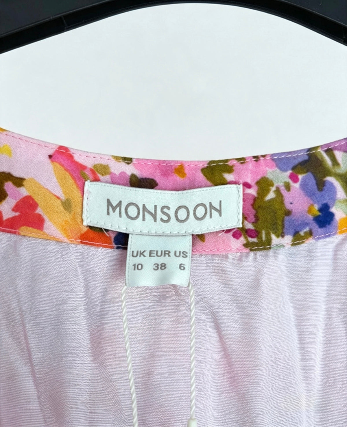 Monsoon Krishana Floral Wrap Midi Dress Size 10 Blush Pink Orange Ruffle Hem New With Tags