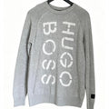 Hugo Boss Grey Knit Jumper with Large Logo – Size 14 / Small Adult